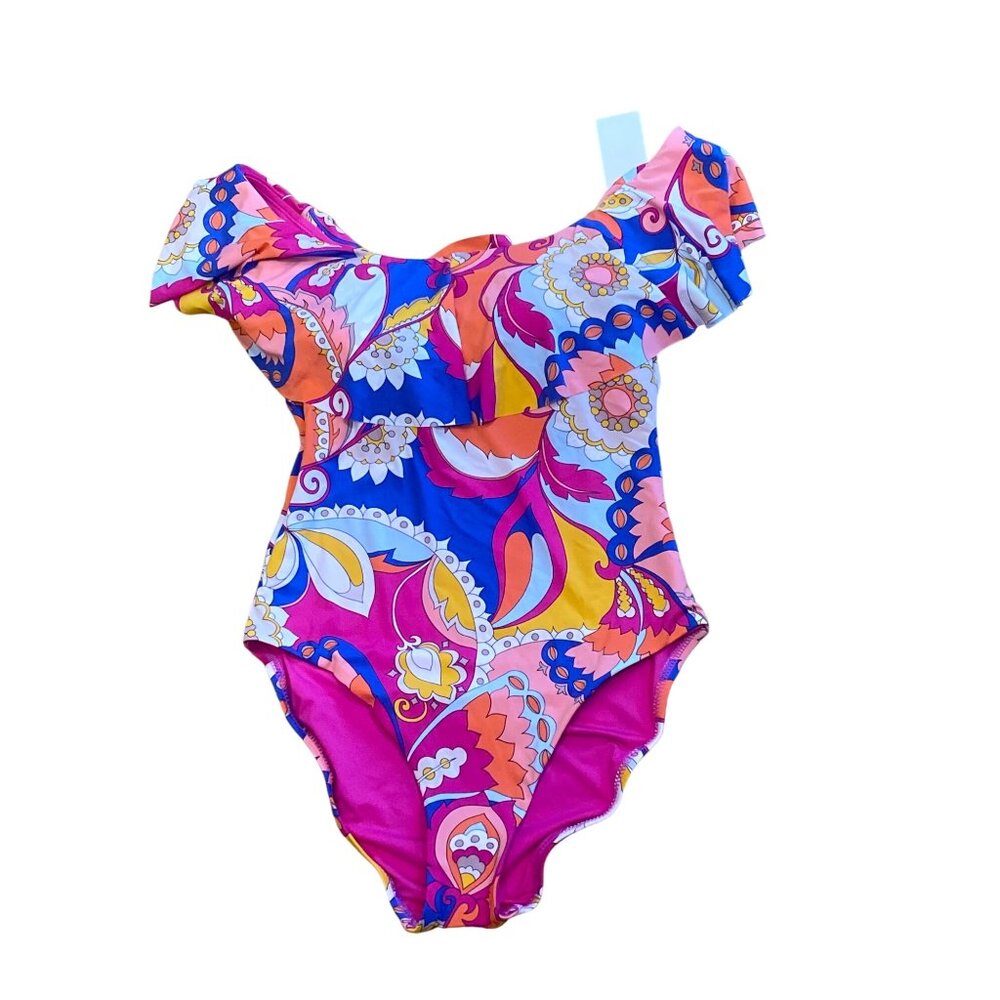 NWT Trina Turk Sevilla Off the Shoulder One-Piece Swimsuit Size 8 $162 - Picture 2 of 9